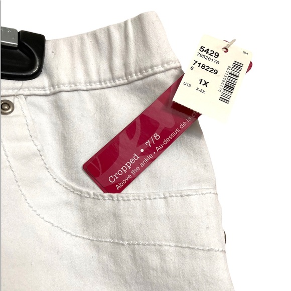 SZ 1X•NWT•PENNINGTONS•WHITE CROPPED ABOVE THE ANKLE JEGGING• - Picture 5 of 7